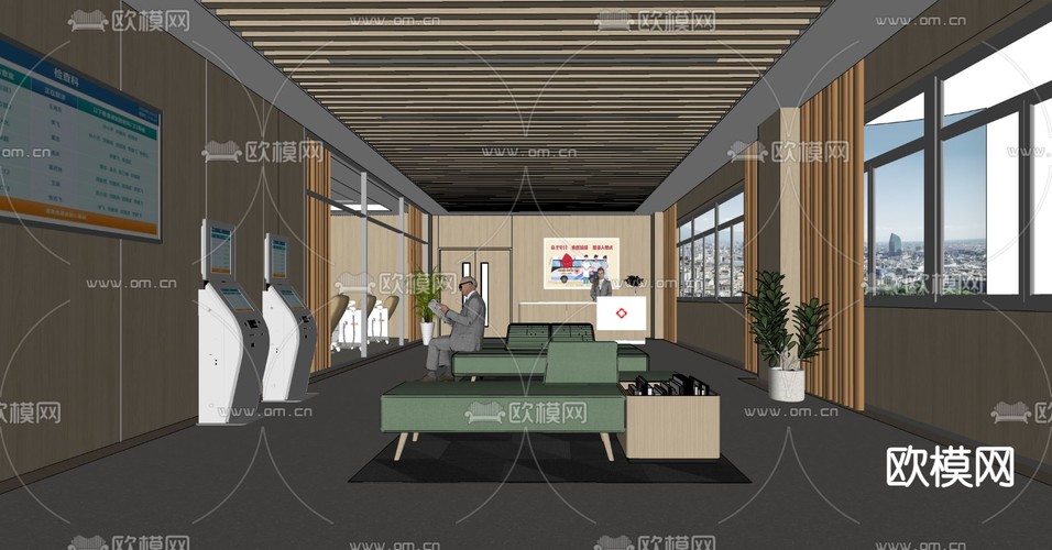 养老院接待前厅su模型下载(渲染图2)