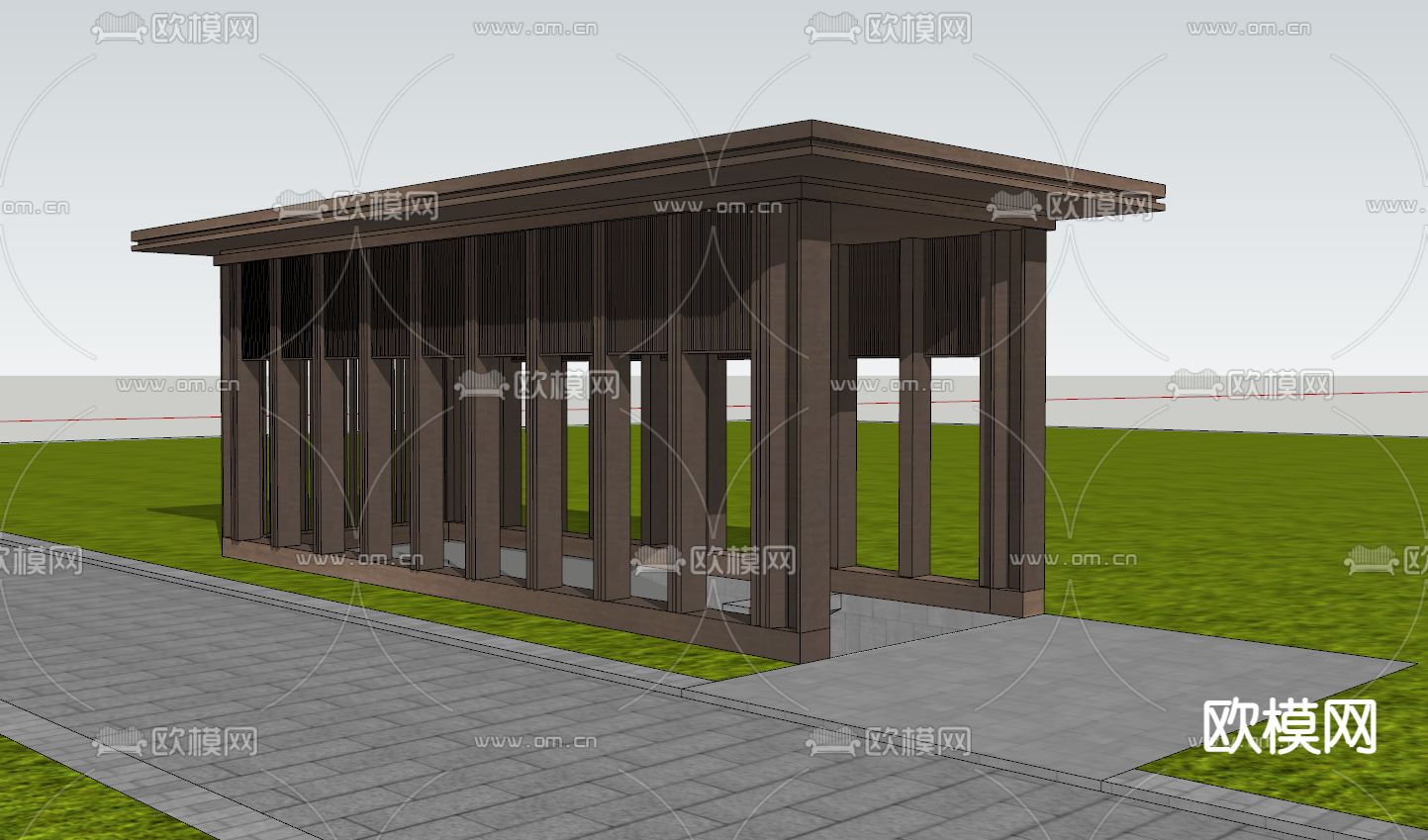 地铁站 出入口su模型下载（渲染图2）