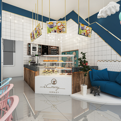  北欧甜品店 面包店su模型 