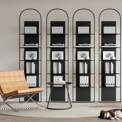 现代书架休闲椅su模型