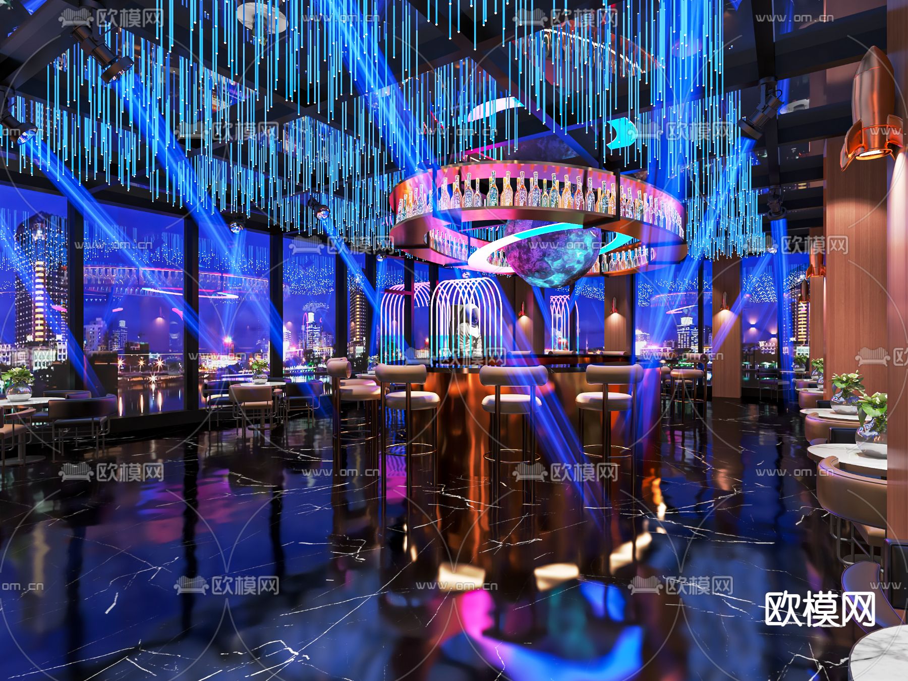 KTV 酒吧 夜总会su模型下载（渲染图1）