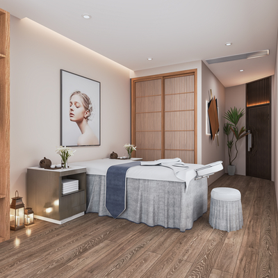  新中式SPA护理房su模型 