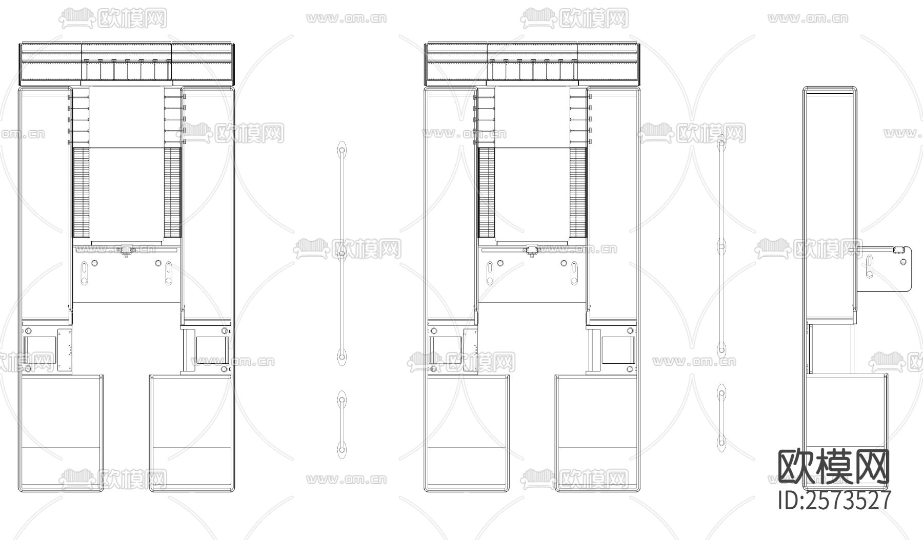 超市设备CAD图库下载（渲染图4）
