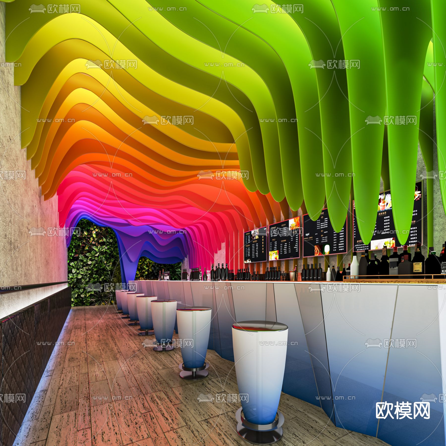 酒吧 清吧su模型下载_ID14025275_sketchup模型下载-欧模网