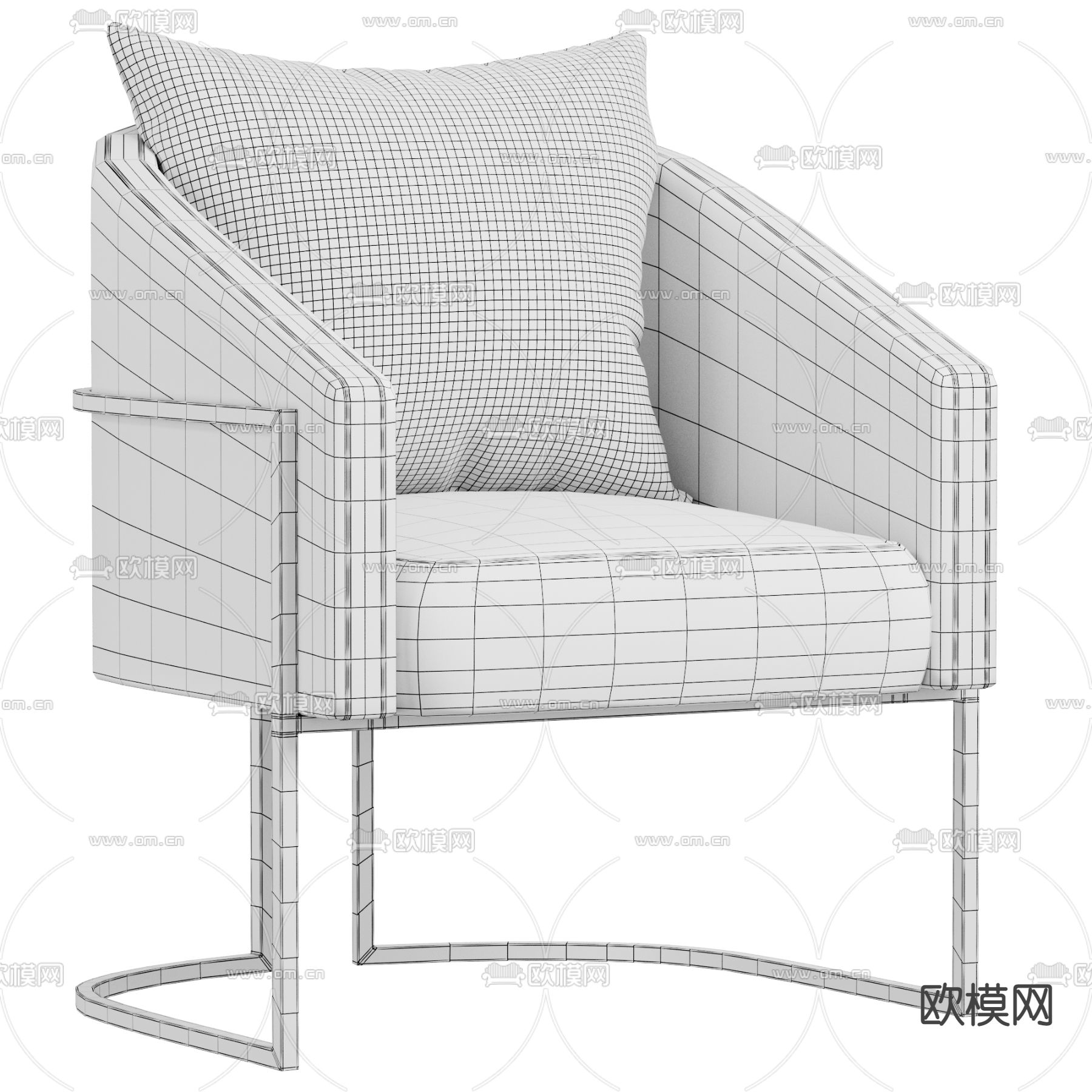 轻奢椅子 休闲椅3d模型下载（渲染图2）