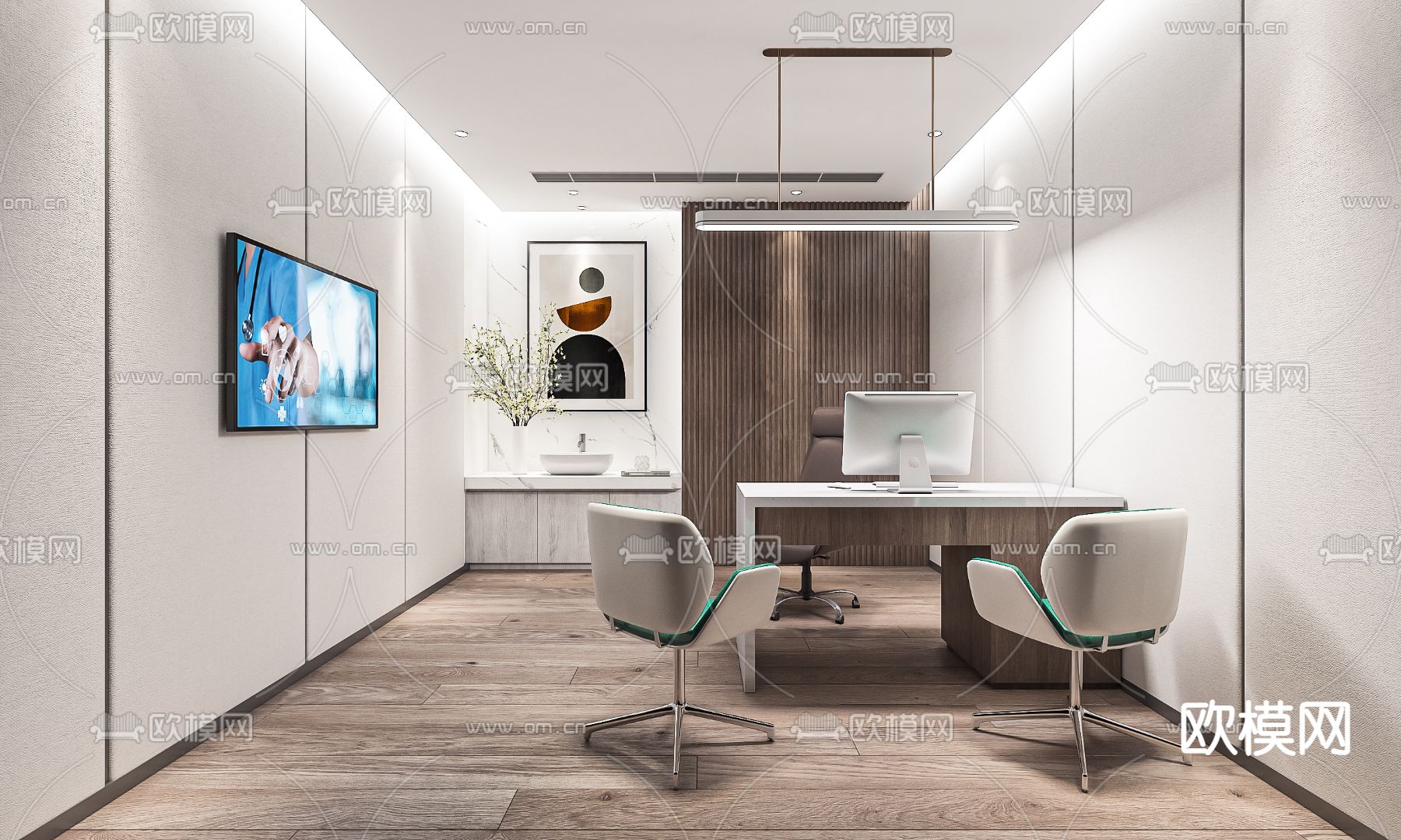 医院门诊室 诊疗室su模型下载