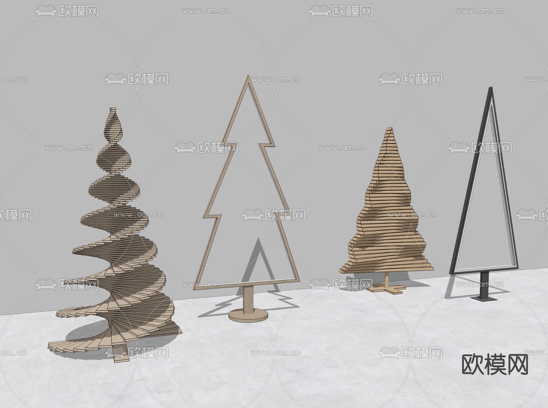 北欧创意落地灯su模型下载（渲染图2）