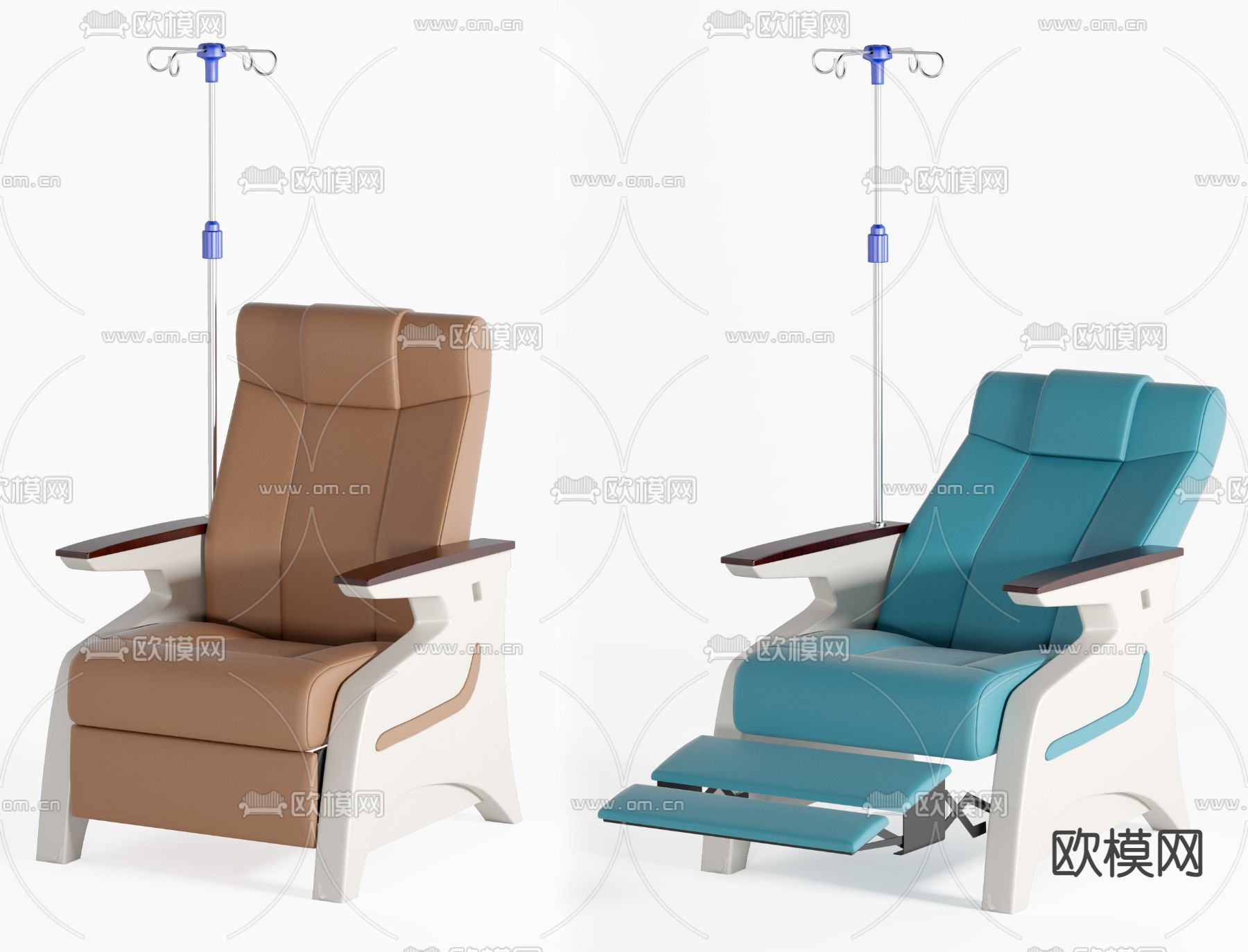 医院输液椅 陪护椅su模型下载（渲染图1）