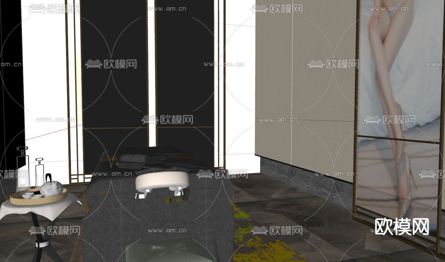 美容院包间su模型下载（渲染图2）