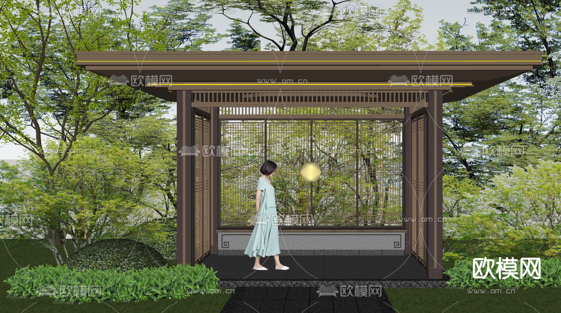 中式亭子 凉亭su模型下载（渲染图2）