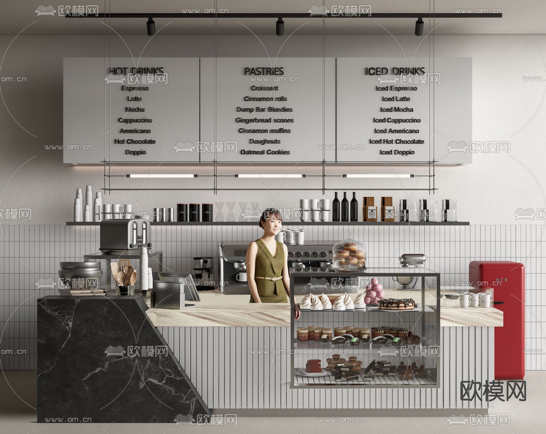 咖啡厅工作台3d模型