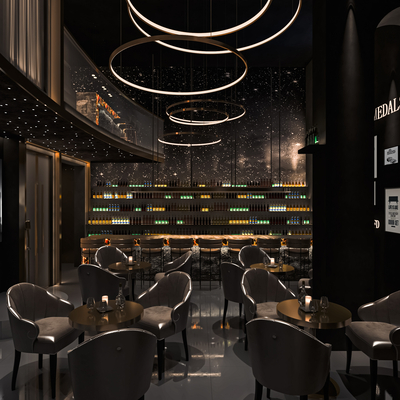  酒吧 清吧su模型 