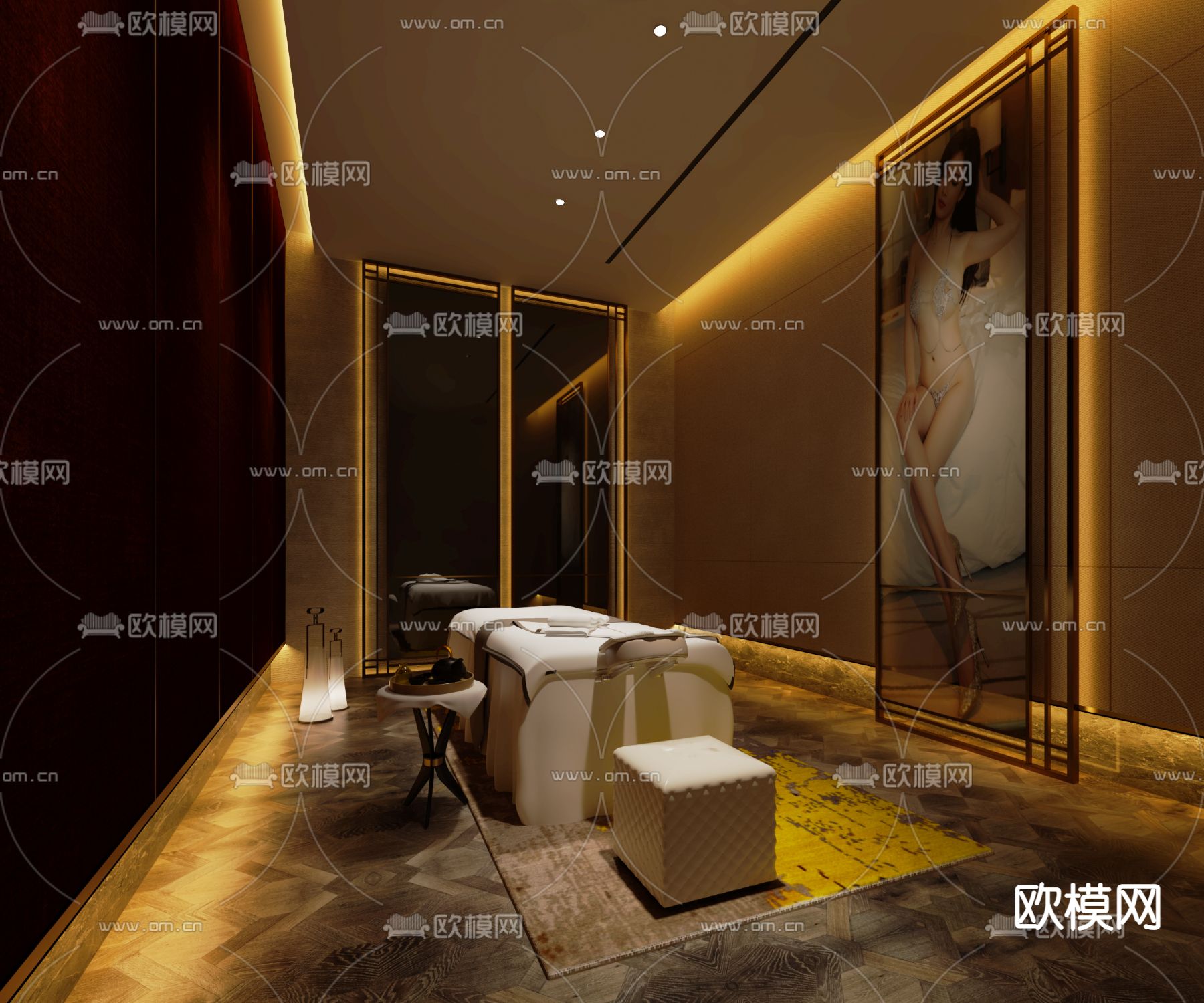 美容院包间su模型下载（渲染图1）