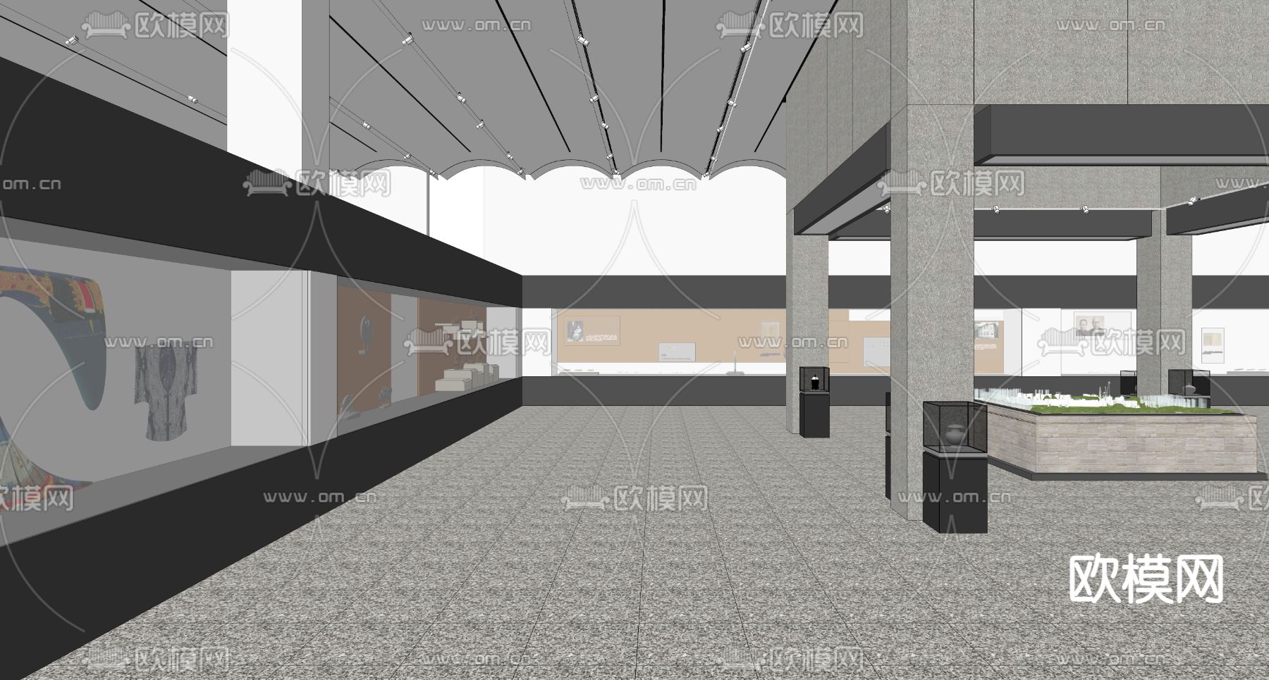 中式展厅su模型下载（渲染图4）