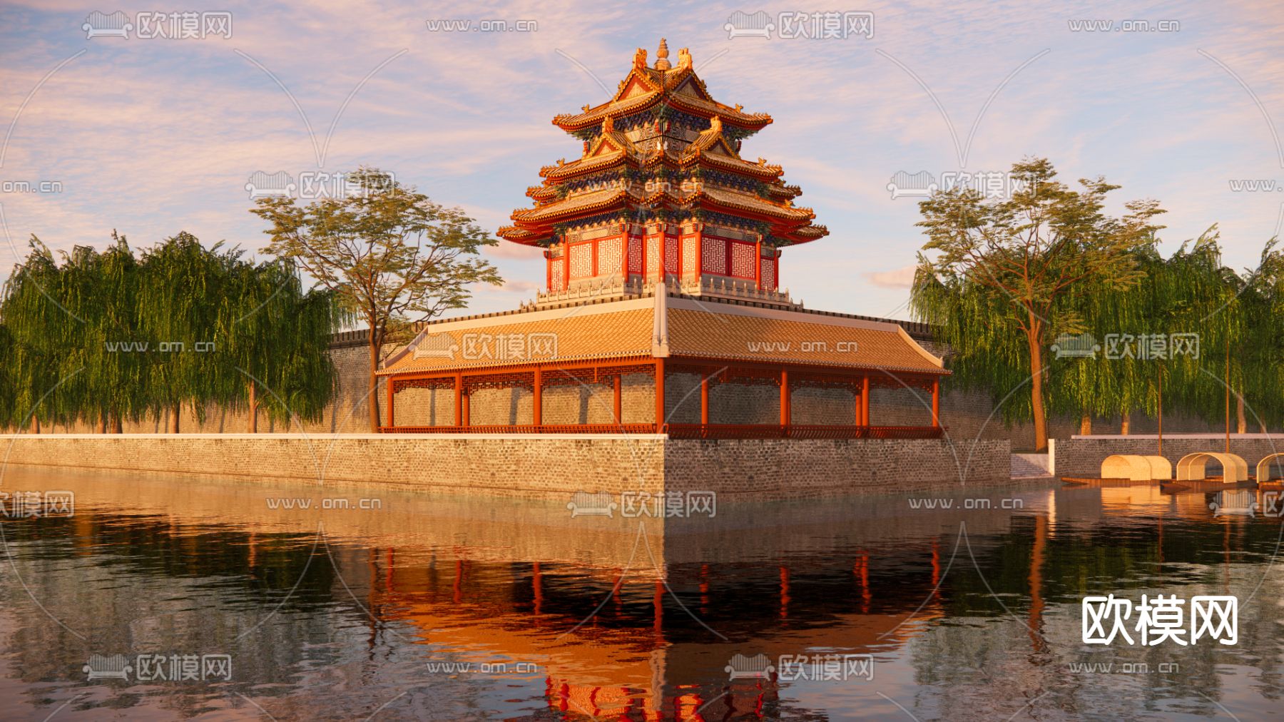 故宫角楼 古建外观su模型下载（渲染图5）