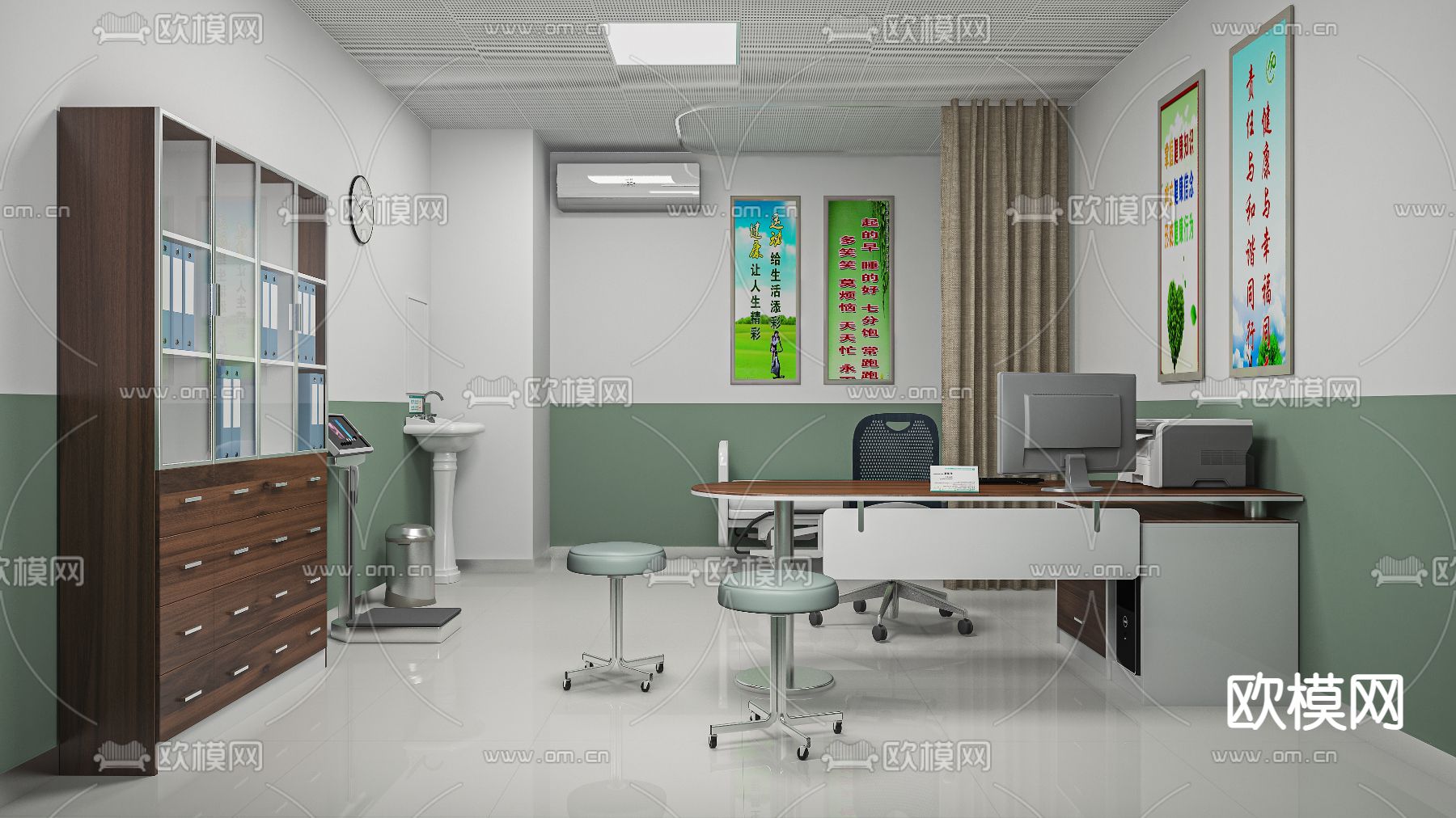 医院门诊室 诊疗室su模型下载