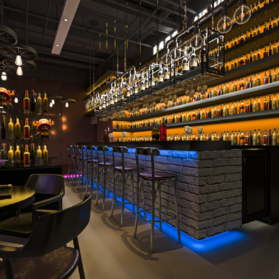  简美酒吧 酒馆su模型 