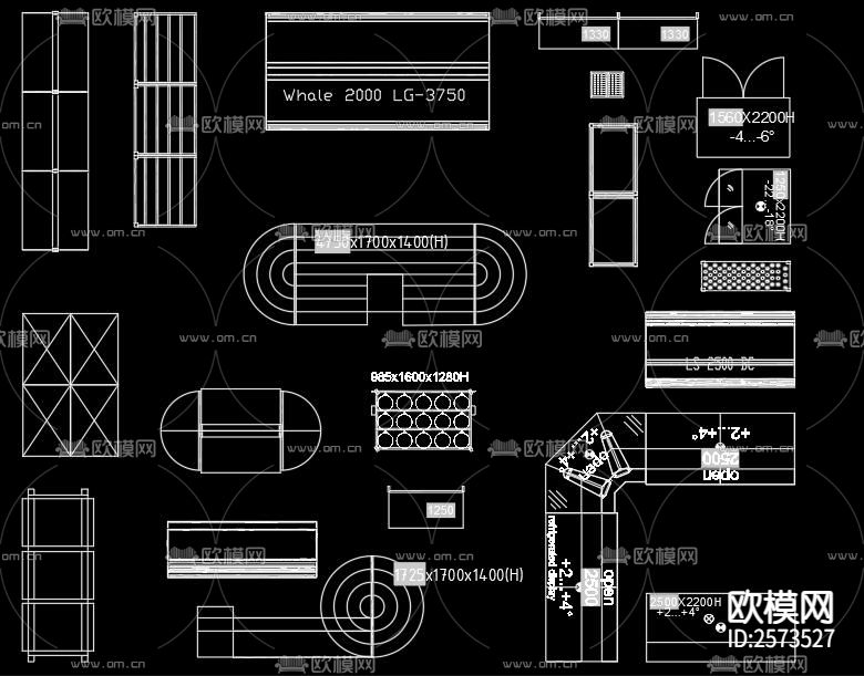 超市设备CAD图库下载（渲染图3）