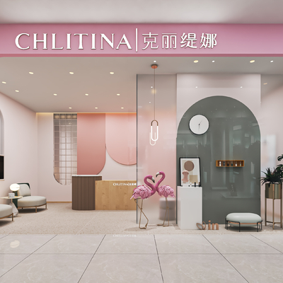  美容院大厅su模型 