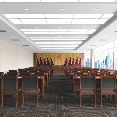  党政大会议室 报告厅su模型 