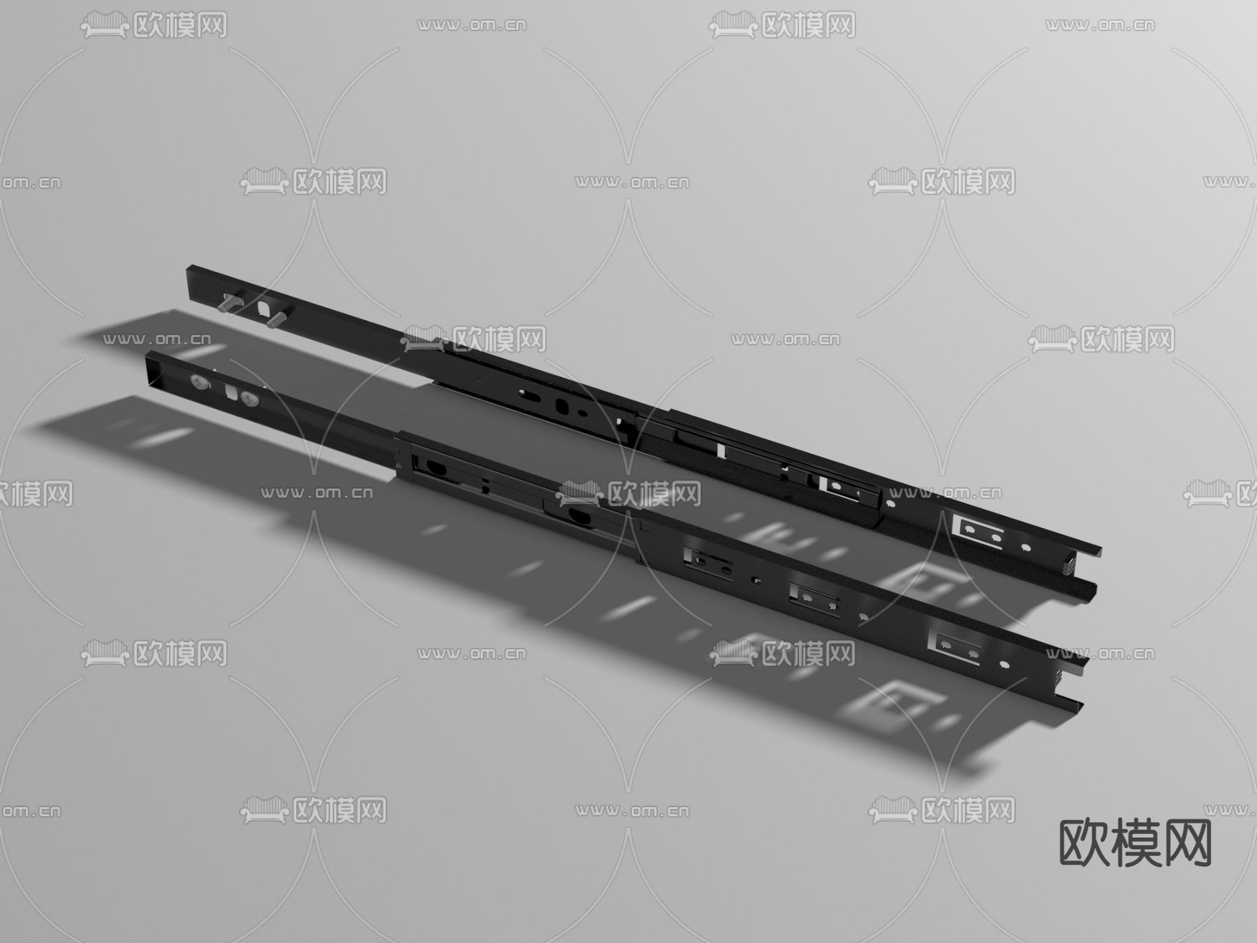 现代抽屉轨道 滑道 轨道 滑轨su模型下载（渲染图3）