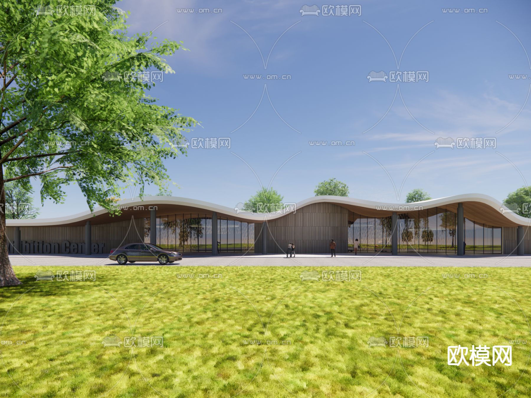 城市展厅 外观su模型下载（渲染图2）