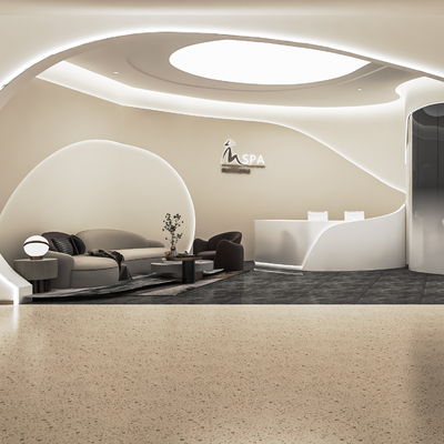  美容院大厅su模型 