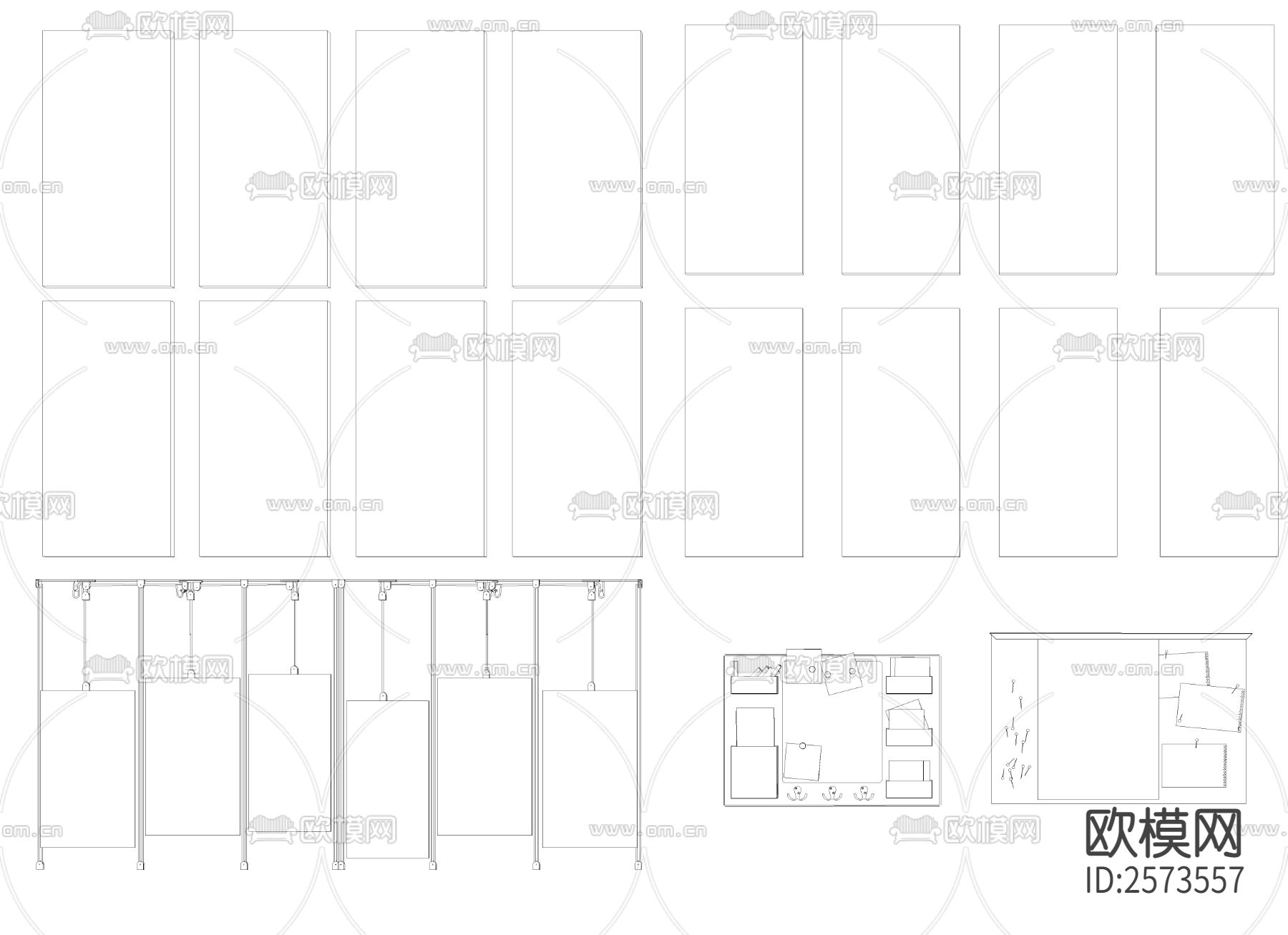 画架CAD图库下载（渲染图1）