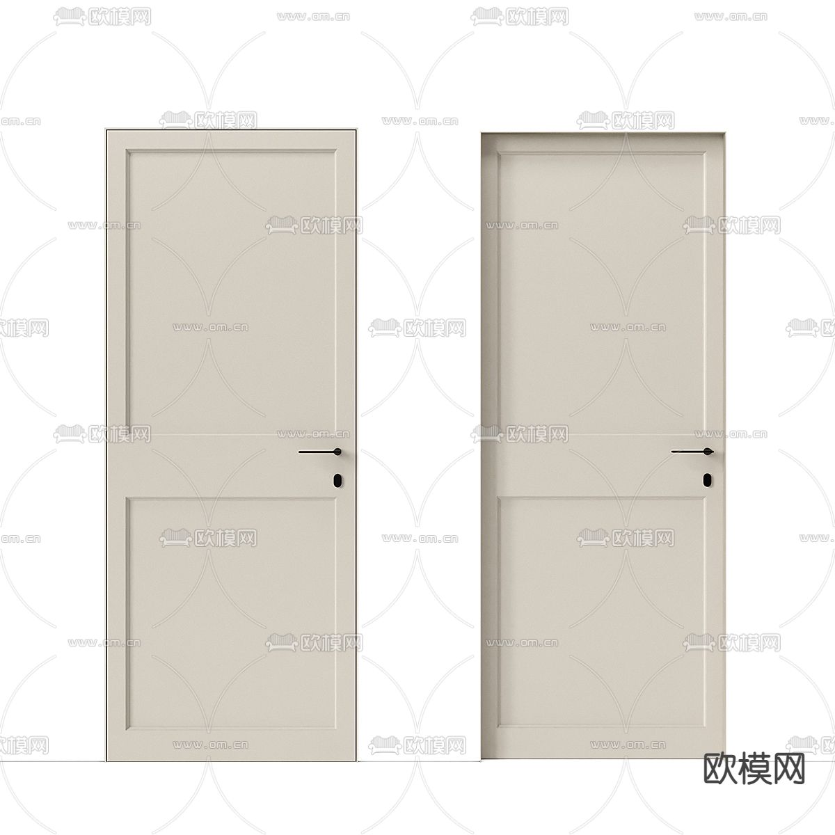 极简门 隐形门 房门 单开门su模型