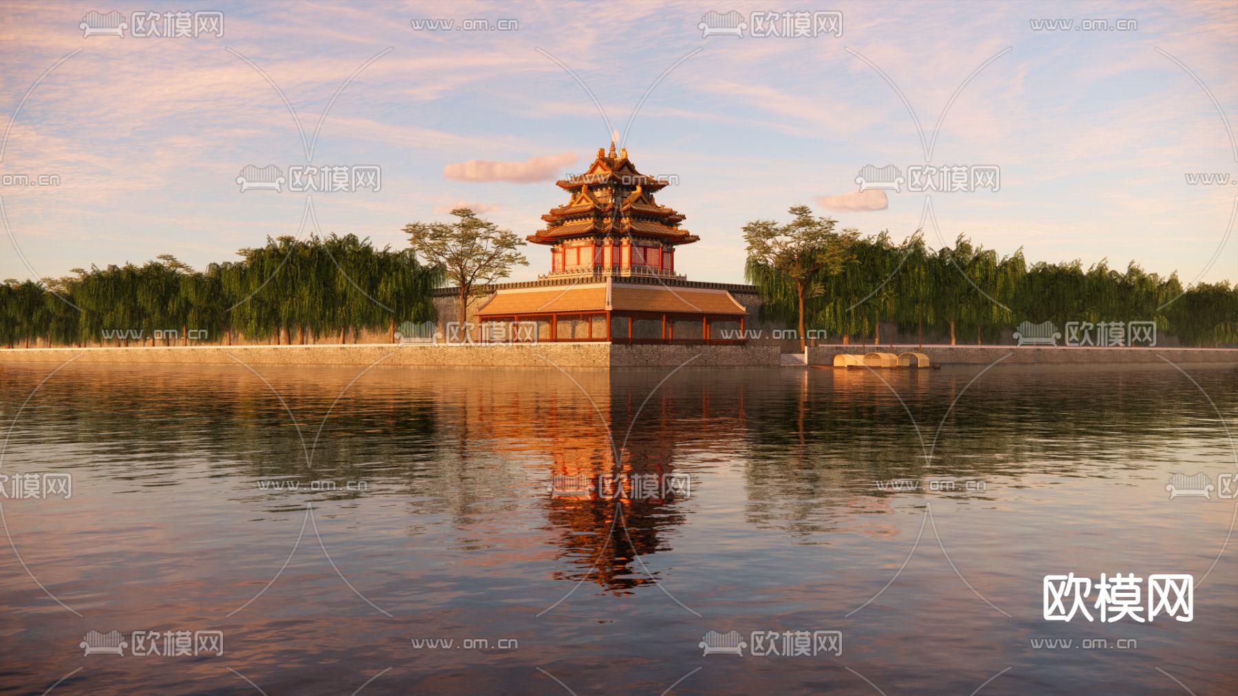 故宫角楼 古建外观su模型下载（渲染图3）