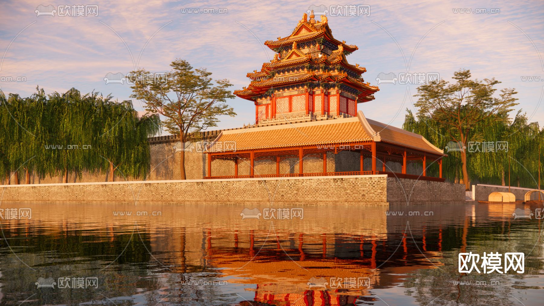 故宫角楼 古建外观su模型下载（渲染图4）