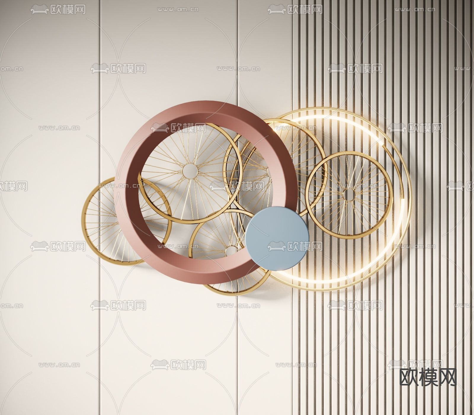 立体墙饰 艺术挂饰 壁画灯3d模型下载