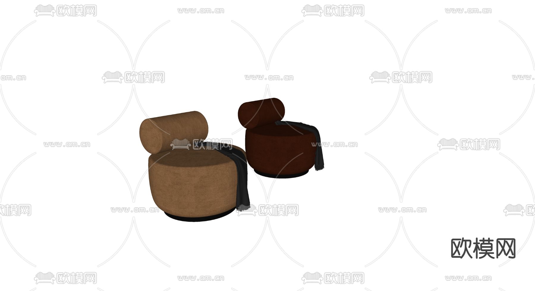 现代休闲沙发su模型下载（渲染图2）