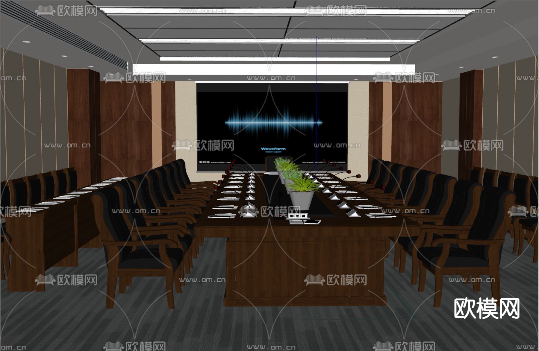 大会议室su模型下载（渲染图3）