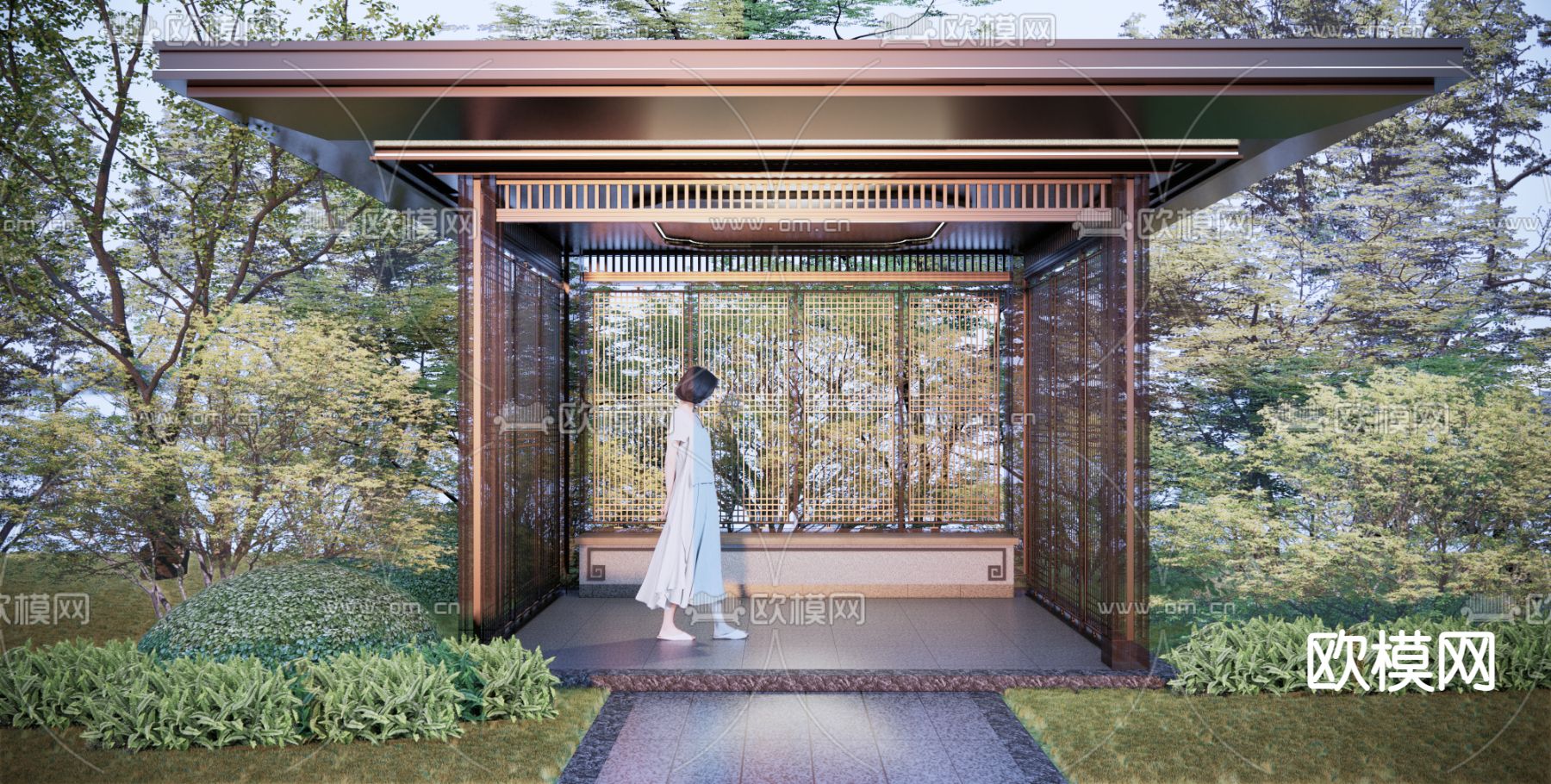 中式亭子 凉亭su模型下载（渲染图1）