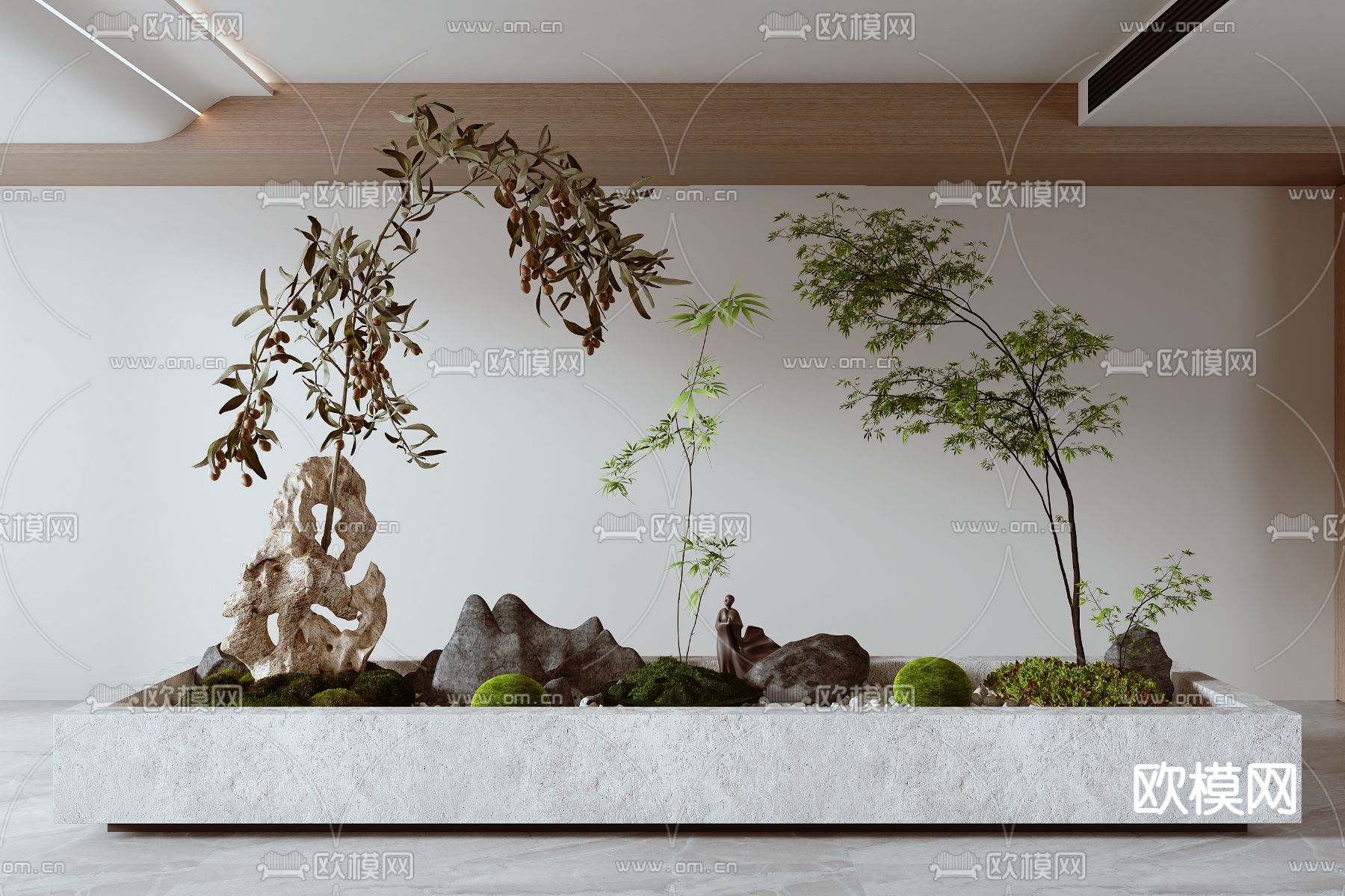 室内造景 植物堆 景观小品3d模型下载_ID14023570_3dmax免费模型-欧模网