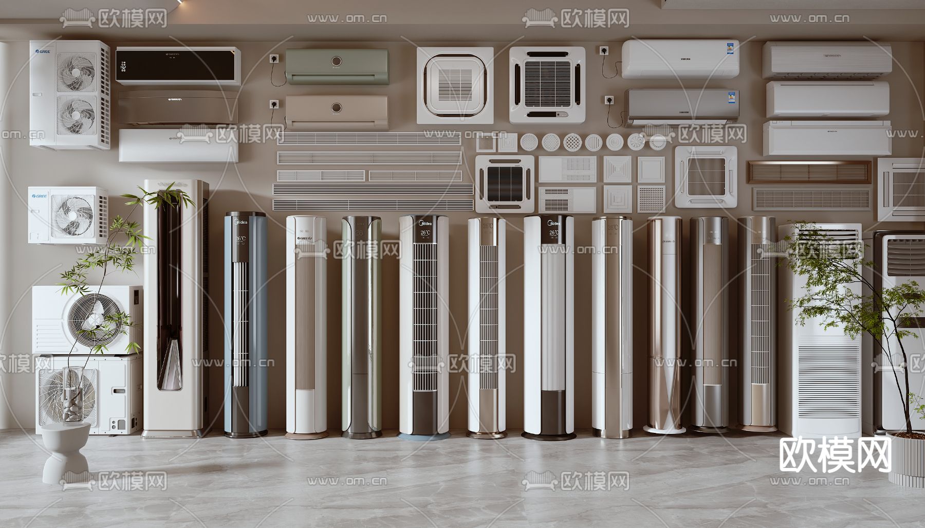 立式空调 挂式空调3d模型下载