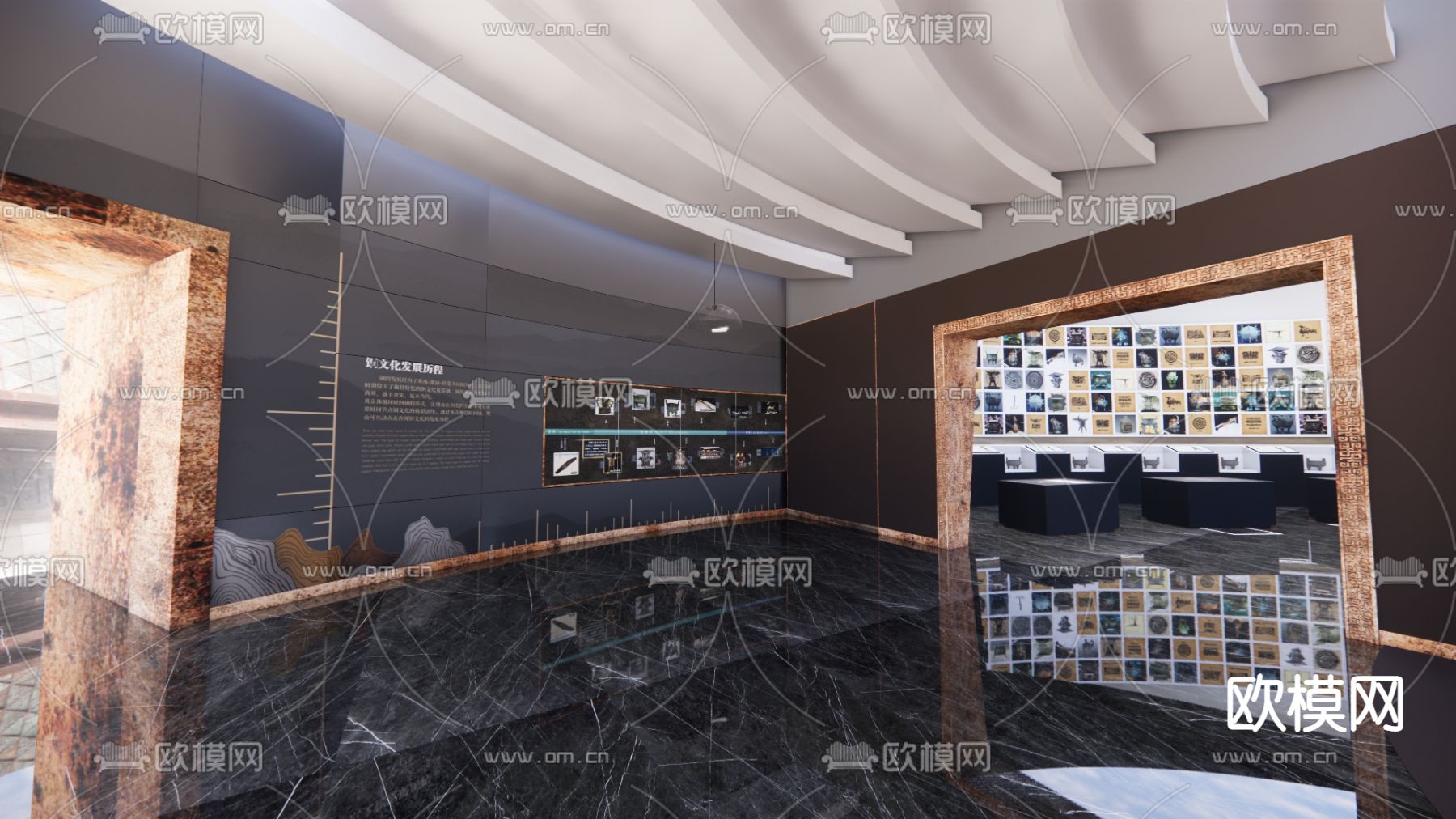 博物馆 展馆 展厅su模型下载（渲染图2）