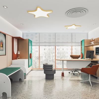  医院儿科门诊室 内科诊su模型 