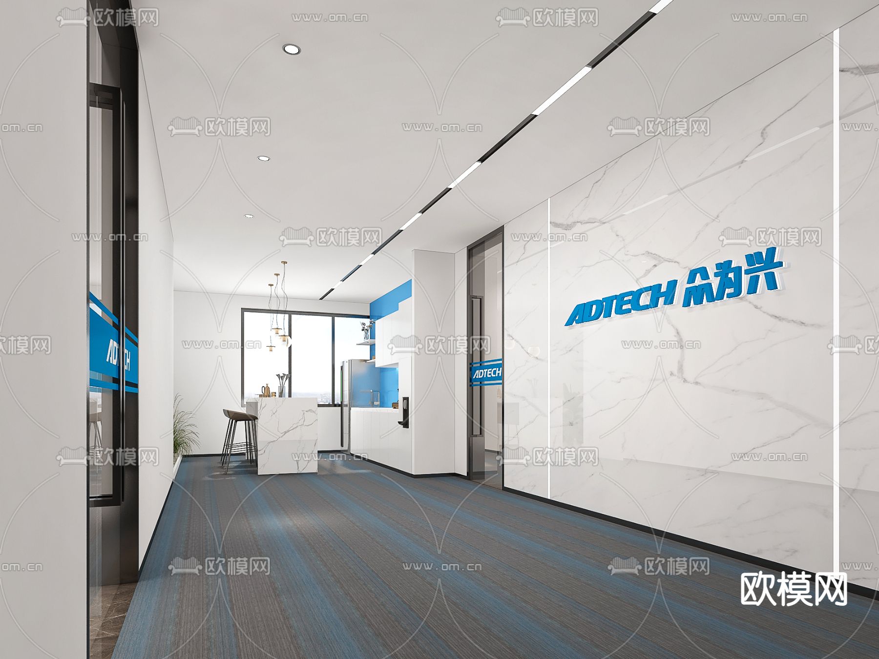 公司茶水间 茶水区3d模型下载