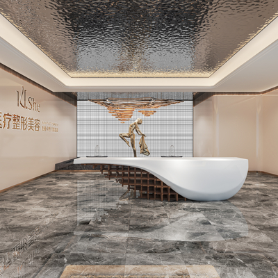  医疗美容 整形医院大厅su模型 