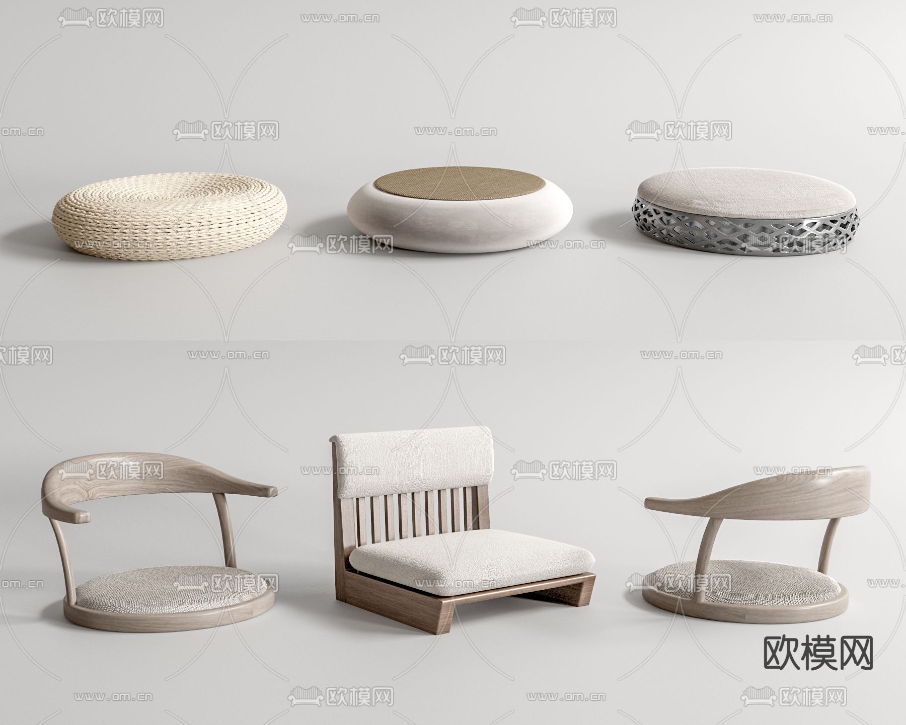 蒲团 坐垫 和室椅3d模型下载