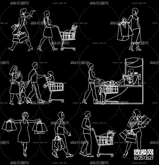 超市设备CAD图库下载（渲染图7）