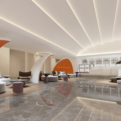  美容院大厅su模型 