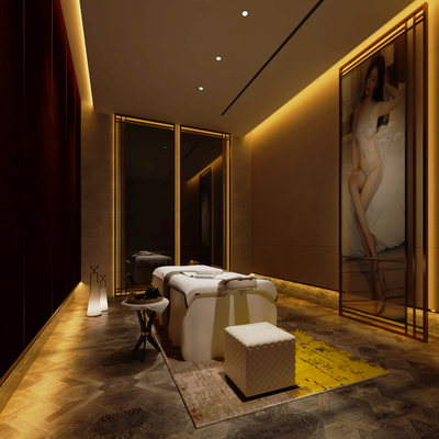  美容院包间su模型 