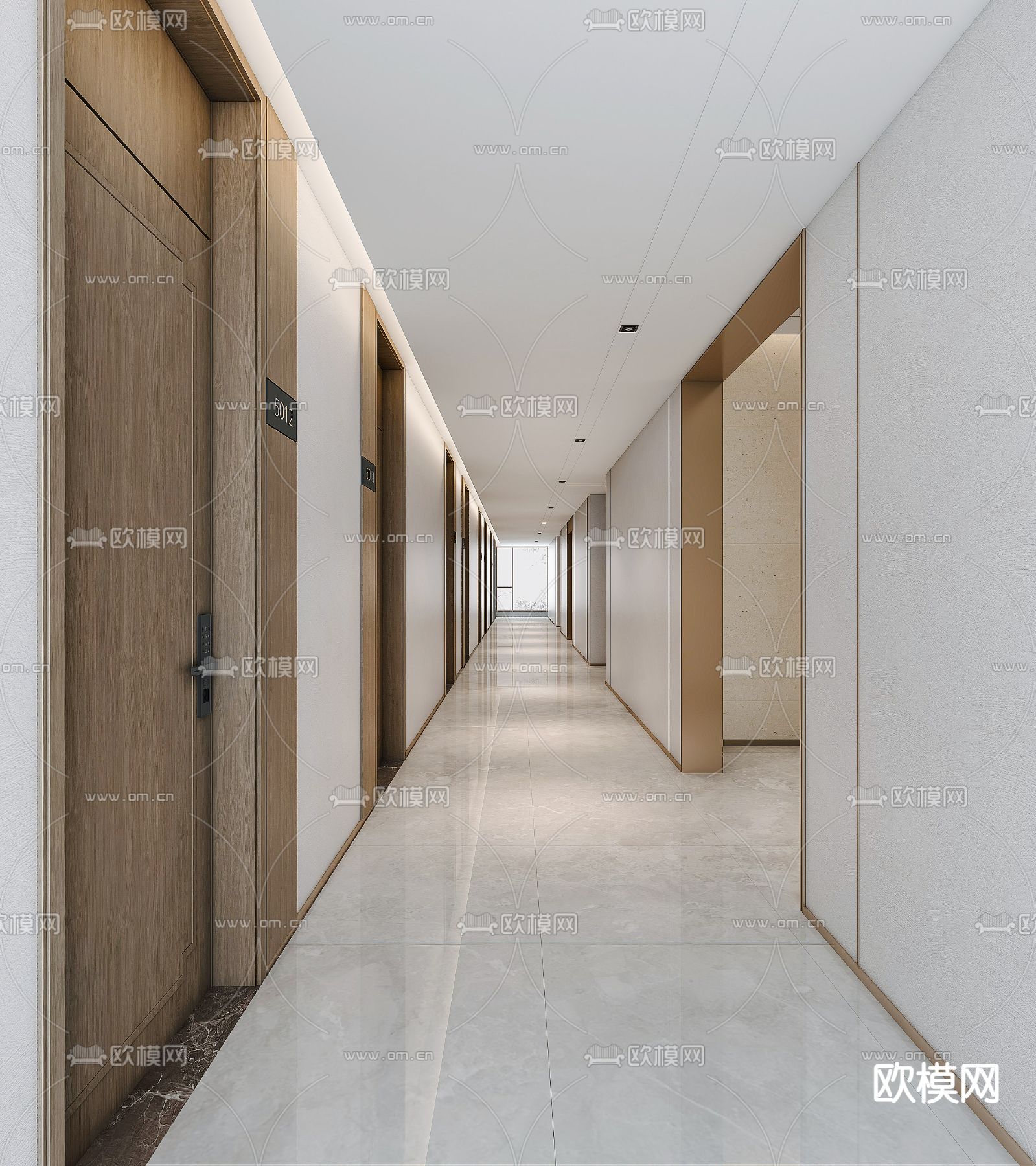 现代酒店走廊 过道su模型下载_ID14020006_sketchup模型下载-欧模网