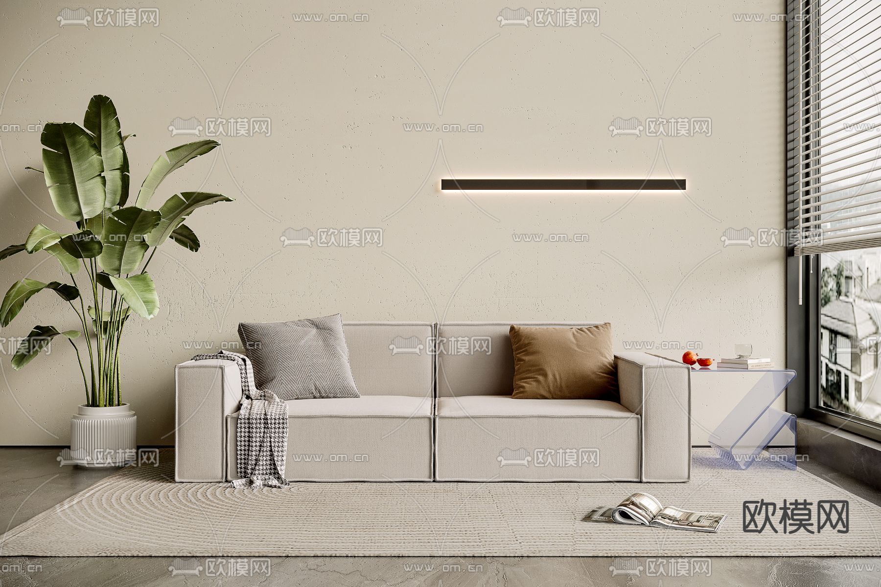 双人沙发 软体沙发3d模型下载