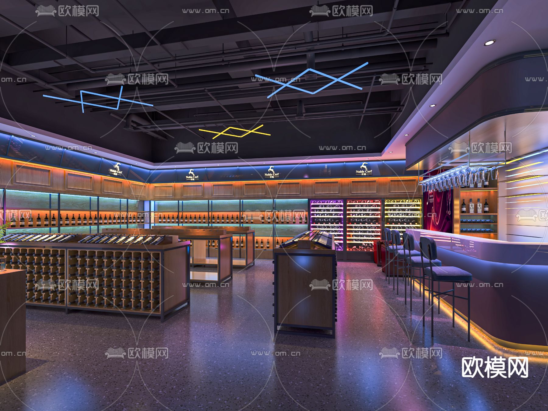 现代酒吧su模型下载（渲染图1）