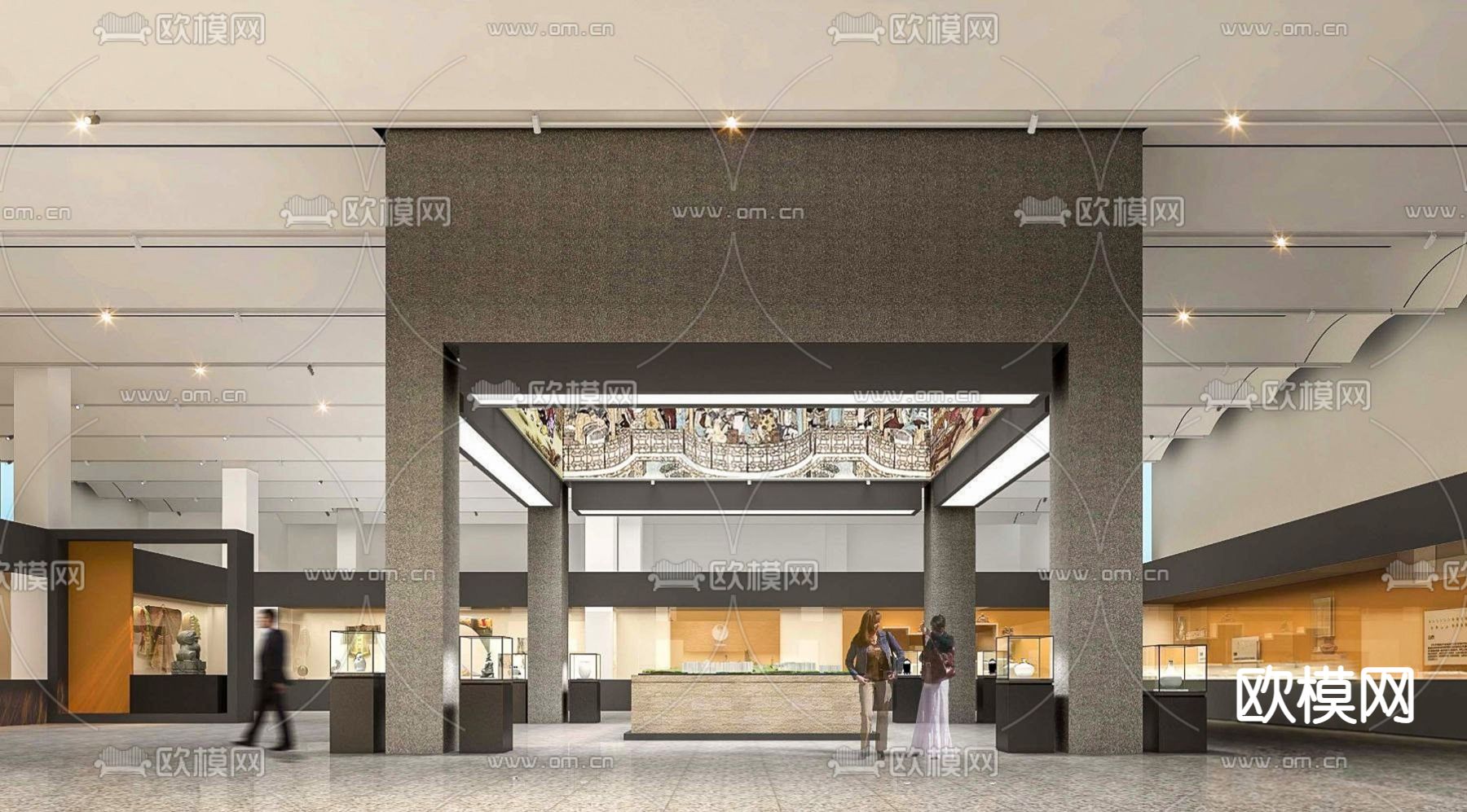 中式展厅su模型下载（渲染图2）