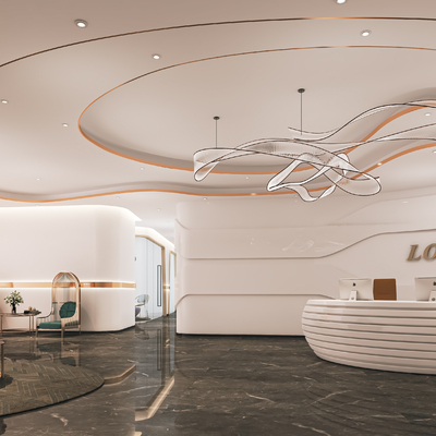  美容医院大厅 美容院su模型 